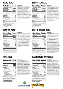 Optimum Foods Power Packs Standard Variety Meal Kit - CACFP Compliant